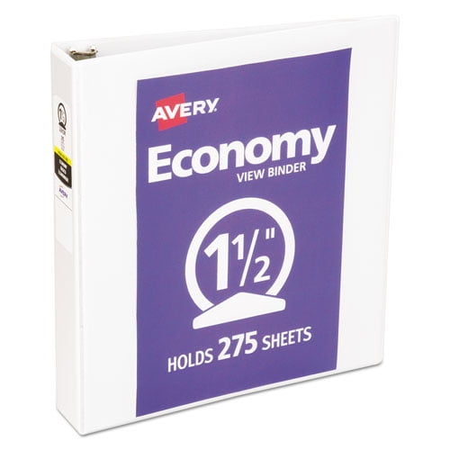 Economy View Binder With Round Rings , 3 Rings, 1.5" Capacity, 11 X 8.5, White, (5726) | Bundle of 10 Each