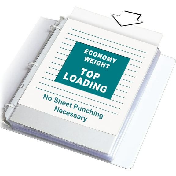 Economy Weight Poly Sheet Protectors, Reduced Glare, 2", 11 X 8 1/2, 200/bx | Bundle of 5