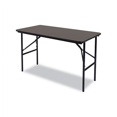 Economy Wood Laminate Folding Table Rectangular, 48w x 24d x 29h, Walnut
