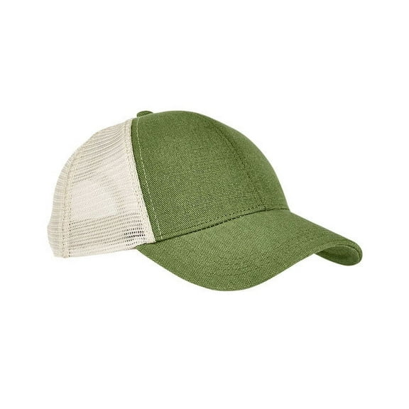 Econscious EC7093 Unisex Hemp Eco Trucker Recycled Polyester Mesh Cap - Olive Oyster