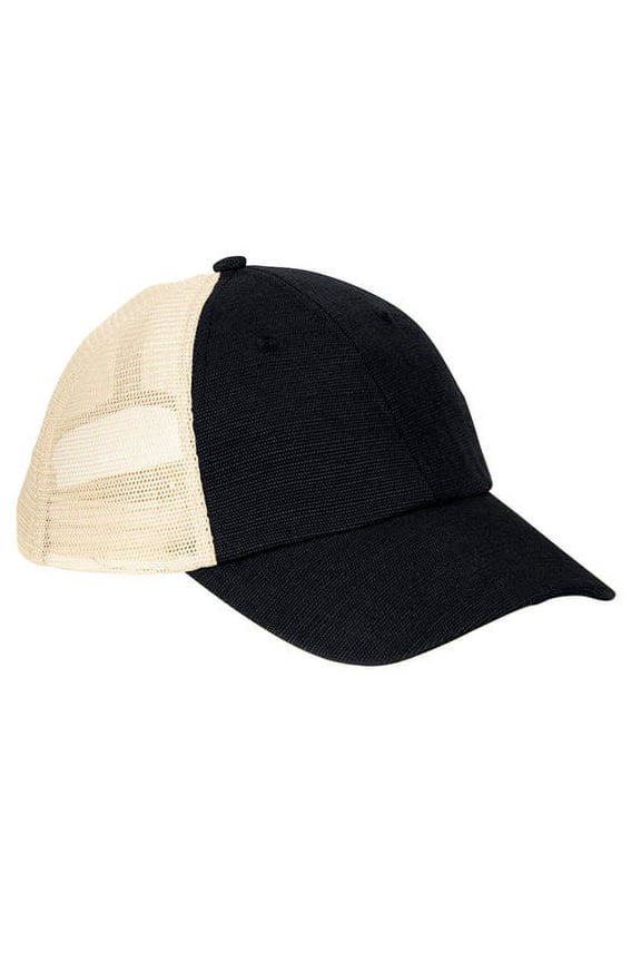EC7095 Hemp Washed Soft Mesh Trucker Cap - Black Oyster