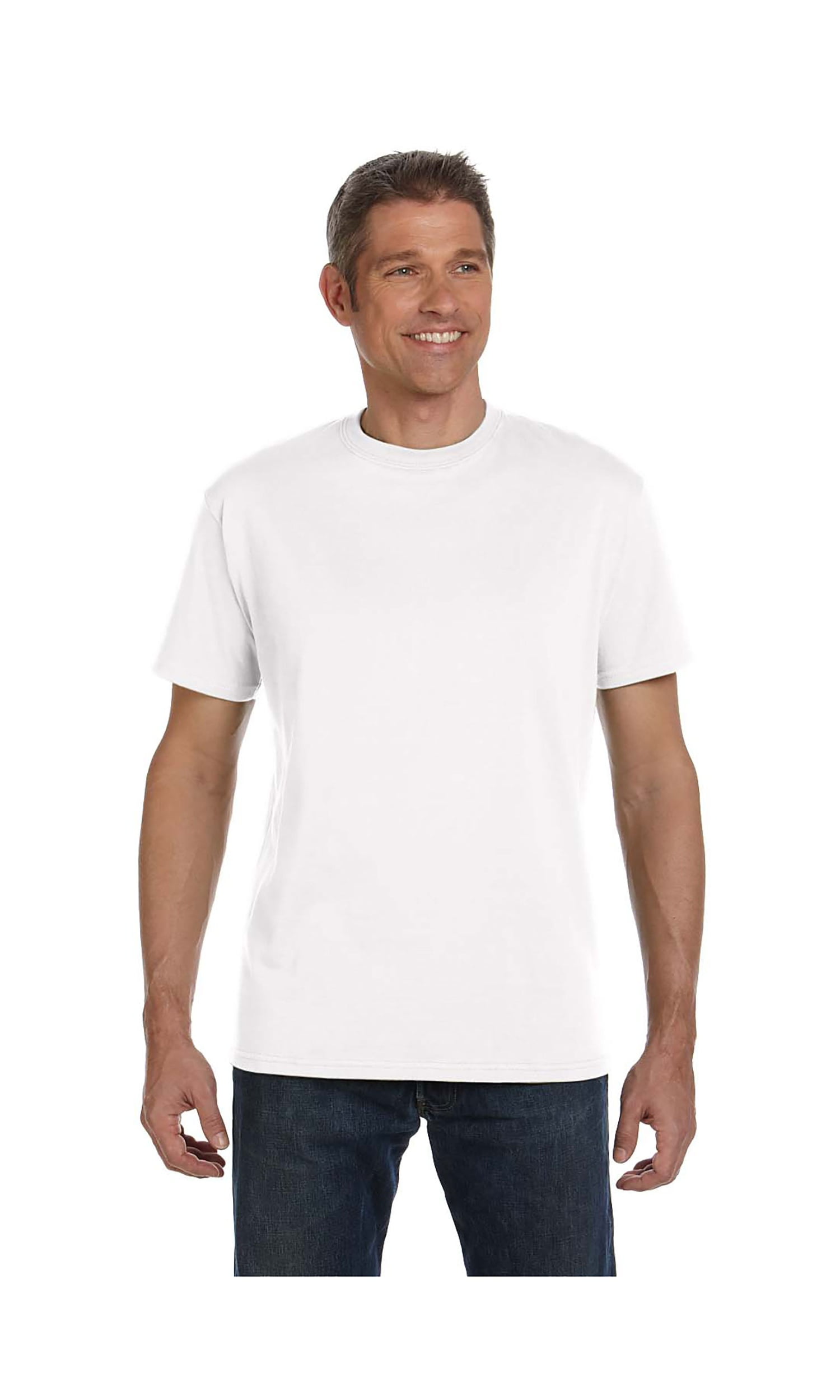 Port & Company Men's Tall T-Shirt - 50/50 Cotton/Poly Blend, Left Chest Pocket (Dark Heather, 3XLT)