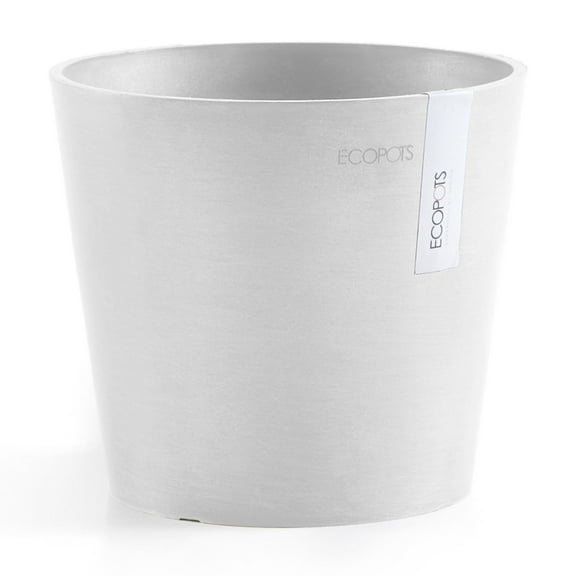 Ecopots 6.6'' x 5.9'' Round Pure White Plastic Flower Pot with UV Resistant