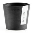 thumbnail image 1 of Ecopots Amsterdam Mini Durable Modern Round Recycled Based Composite Flower Pot Planter, Dark Grey, 3", 1 of 4