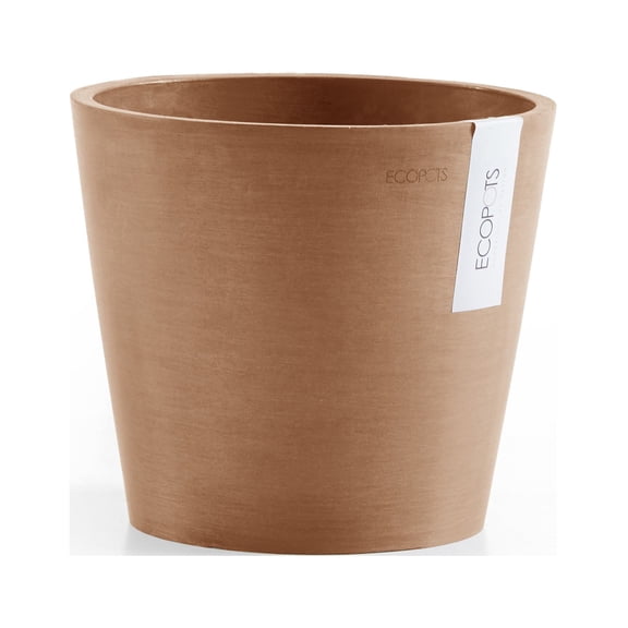 Ecopots Amsterdam Mini Durable Modern Round Recycled Based Composite Flower Pot Planter, Terracotta Color, 3"