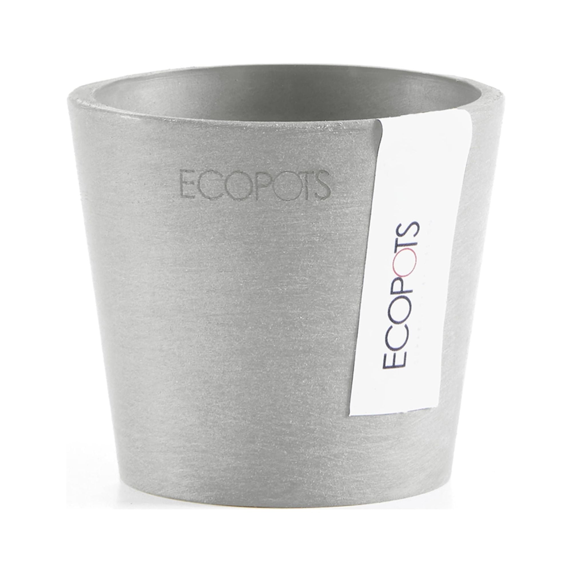 Modern Round Frost-Resistant Gray Recycled Plastic Planter