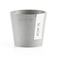 thumbnail image 1 of Ecopots Amsterdam Mini Durable Modern Round Recycled Based Composite Flower Pot Planter, White Grey, 3", 1 of 4