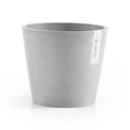 thumbnail image 1 of Ecopots Amsterdam Durable Modern Round Indoor/Outdoor Recycled Based Composite Flower Pot Planter w/ Water Reservoir, White Grey, 12", 1 of 4