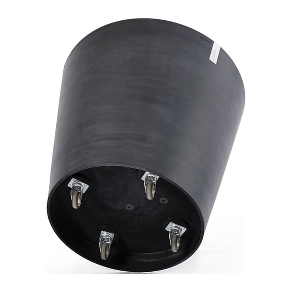 Ecopots Amsterdam Wheels Durable Modern Round Indoor/Outdoor Recycled Based Composite Flower Pot Planter, Dark Grey, 23.5"