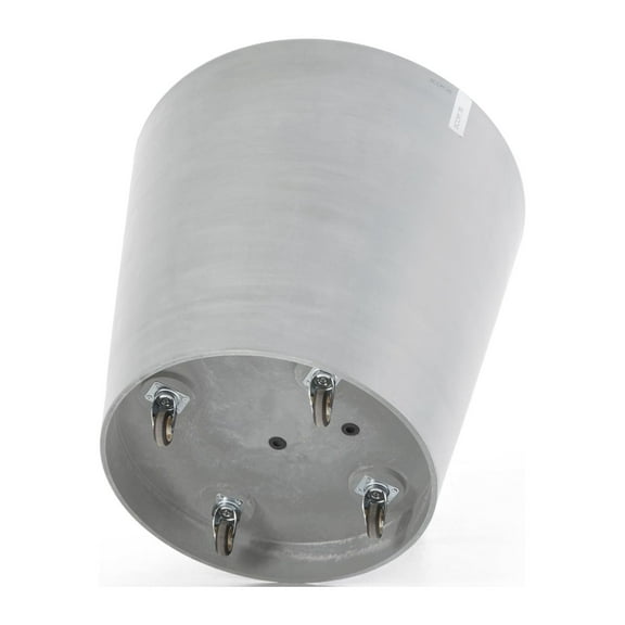 Ecopots Amsterdam Wheels Durable Modern Round Indoor/Outdoor Recycled Based Composite Flower Pot Planter, White Grey, 23.5"