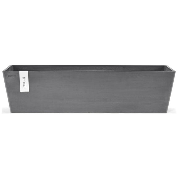Ecopots Bruges Durable Modern Rectangular Indoor/Outdoor Recycled Based Composite Flower Pot Planter, Grey, 31.5"