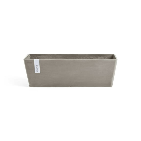 Ecopots Bruges Durable Modern Rectangular Indoor/Outdoor Recycled Based Composite Flower Pot Planter, Taupe, 17.75"