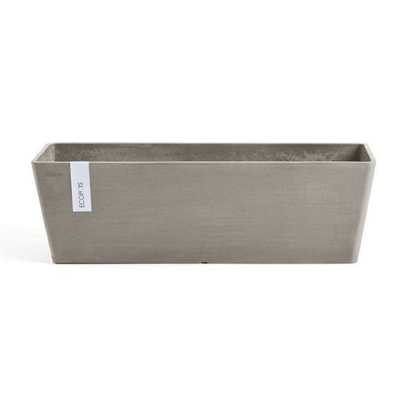 Ecopots Bruges Durable Modern Rectangular Indoor/Outdoor Recycled Based Composite Flower Pot Planter, Taupe, 21.5"