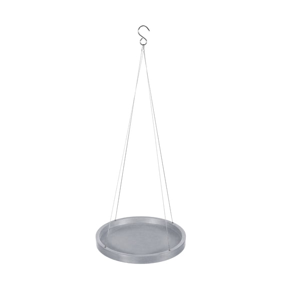 Ecopots Modern Recycled Plastic Hanging Flower Pot Planter Saucer, Blue Grey, 14"