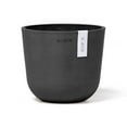 thumbnail image 1 of Ecopots Oslo 8.47" Round Dark Grey Recycled Plastic Flower Pot with Durable indoor/Outdoor Planter, 1 of 4