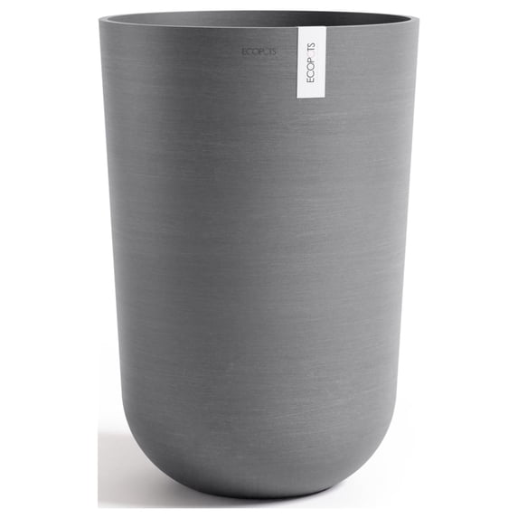 Ecopots Oslo High Durable Modern Round Indoor/Outdoor Recycled Based Composite Flower Pot Planter, Grey, 20.5"