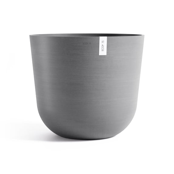 Ecopots Oslo Durable Modern Round Indoor/Outdoor Recycled Based Composite Flower Pot Planter, Grey, 25.5"