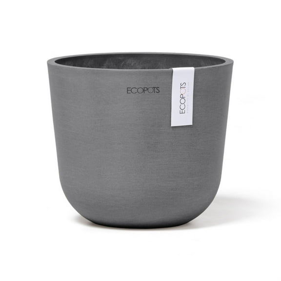 Ecopots Oslo Mini Durable Modern Round Indoor/Outdoor Recycled Based Composite Flower Pot Planter, Grey, 6"
