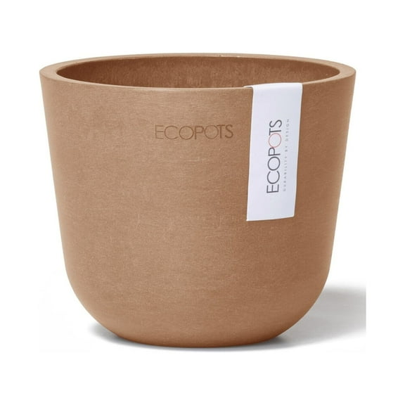 Ecopots Oslo Mini Durable Modern Round Indoor/Outdoor Recycled Based Composite Flower Pot Planter, Terracotta Color, 4.5"