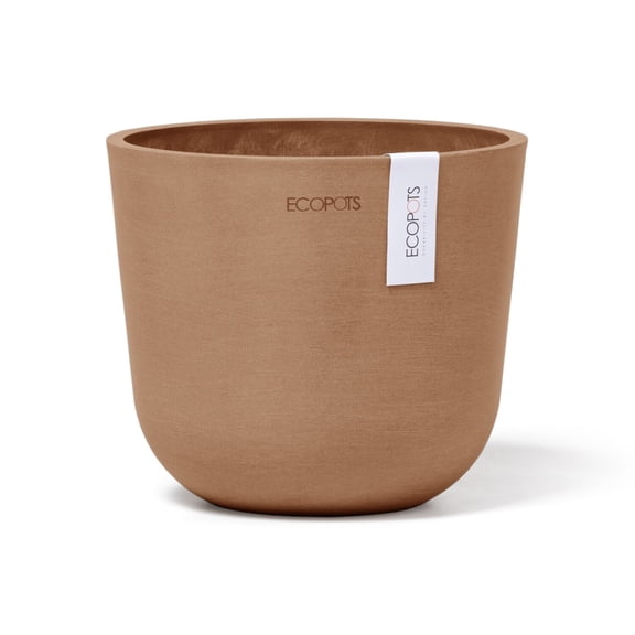 Ecopots Oslo Mini Durable Modern Round Indoor/Outdoor Recycled Based Composite Flower Pot Planter, Terracotta Color, 6"