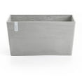 thumbnail image 1 of Ecopots Paris Durable Modern Rectangular Indoor/Outdoor Recycled Based Composite Flower Planter, White Grey, 23.5", 1 of 4