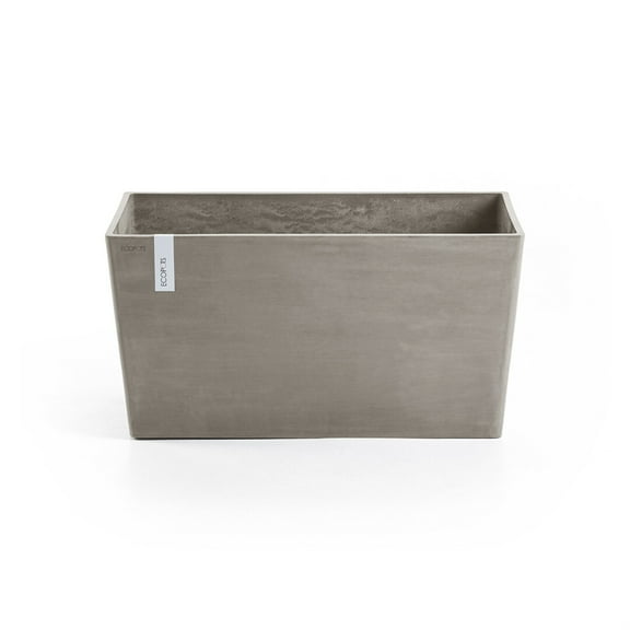 Ecopots Paris Durable Modern Rectangular Indoor/Outdoor Recycled Based Composite Flower Planter, Taupe, 23.5"