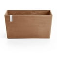 thumbnail image 1 of Ecopots Paris Durable Modern Rectangular Indoor/Outdoor Recycled Based Composite Flower Planter, Terracotta Color, 23.5", 1 of 4