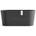 thumbnail image 1 of Ecopots Sofia Durable Modern Oval Indoor/Outdoor Recycled Based Composite Flower Pot Planter w/ Water Reservoir, Dark Grey, 16", 1 of 4