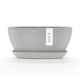 thumbnail image 1 of Ecopots Sofia Durable Modern Oval Indoor/Outdoor Recycled Based Composite Flower Pot Planter w/ Water Reservoir, White Grey, 12", 1 of 4
