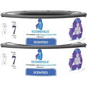 Ecorefills Diaper Pail Refills Compatible with Diaper Genie Complete & Expressions, Lavender Scented Continuous Film, Odor Lock, 2 Pack