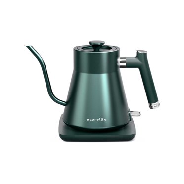 Ecorelax Electric Kettle 0.8L Hot Water Kettle Gooseneck, Pour Over Coffee and Tea Kettle, 100% Stainless Steel Inner with Leak Proof Design,, Strix Boil-Dry Protection,Christmas Gifts, Green