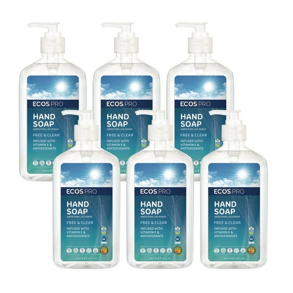 ECOS PRO PL96636CT 17 oz Liquid Hand Soap - Free and Clear (6/Carton)