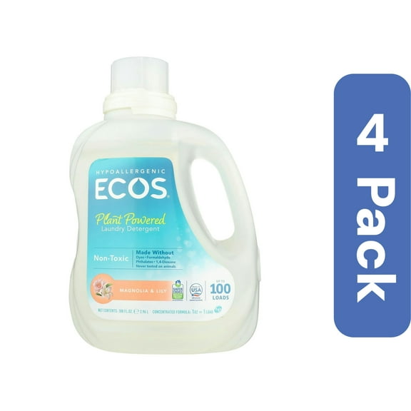 Ecos Laundry Detergent Magnolia Lily 100 Ounce (Pack Of 4)