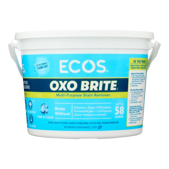 Ecos Laundry Oxygen Bleach Multipurpose Stain Remover 3.6 lb (Pack of 3