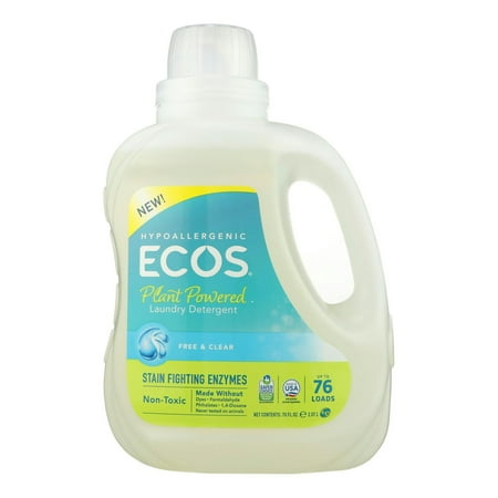 Ecos Laundry Stain & Odor Remover Free & Clear 70 Ounce (Pack Of 4)