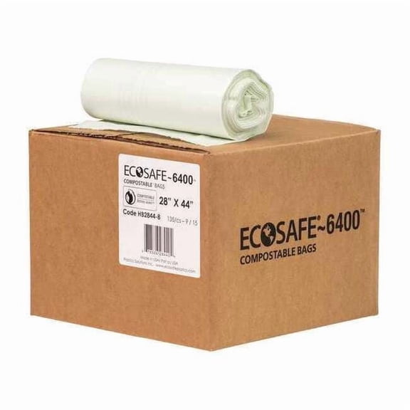 35 gal Trash Bags, 28 in x 44 in, Extra Heavy-Duty, 0.85 mil, Green HB2844-8