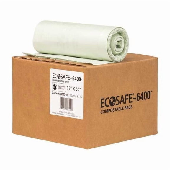 Ecosafe-6400 Trash Bags, Grn, PK90 HB3550-8