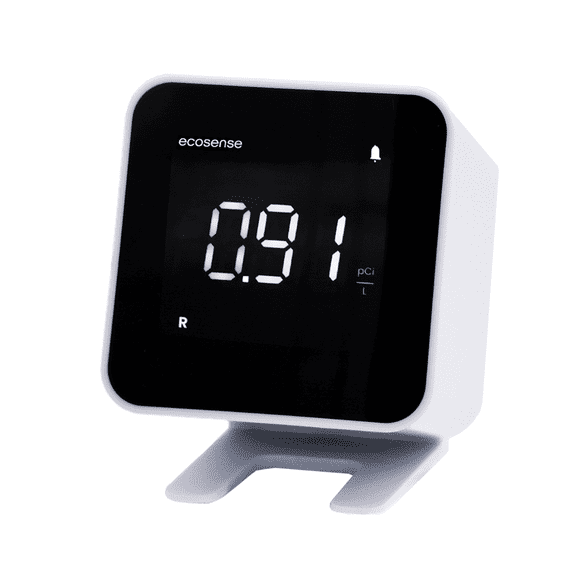Ecosense EcoBlu EB100 Digital Radon Detector, Fast & Accurate, Short & Long-Term Monitoring, Full LED Screen, Easy to Use (White)