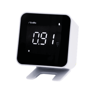 Ecosense EB100 EcoBlu, Digital Radon Detector, Fast & Accurate, Short-Term and Long-Term Monitoring, Full Size LED Screen, Easy to Use (White)