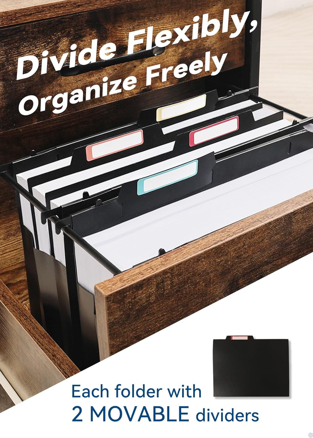 Ecoskio Plastic High Capacity Hanging File Folders, 4