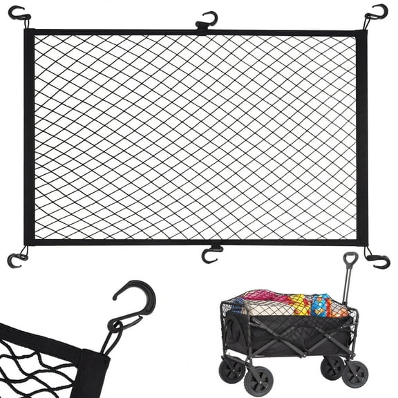 Ecoskio Wagon Cargo Net, 35.5" x 23.6", 40 lb Capacity, Foldable