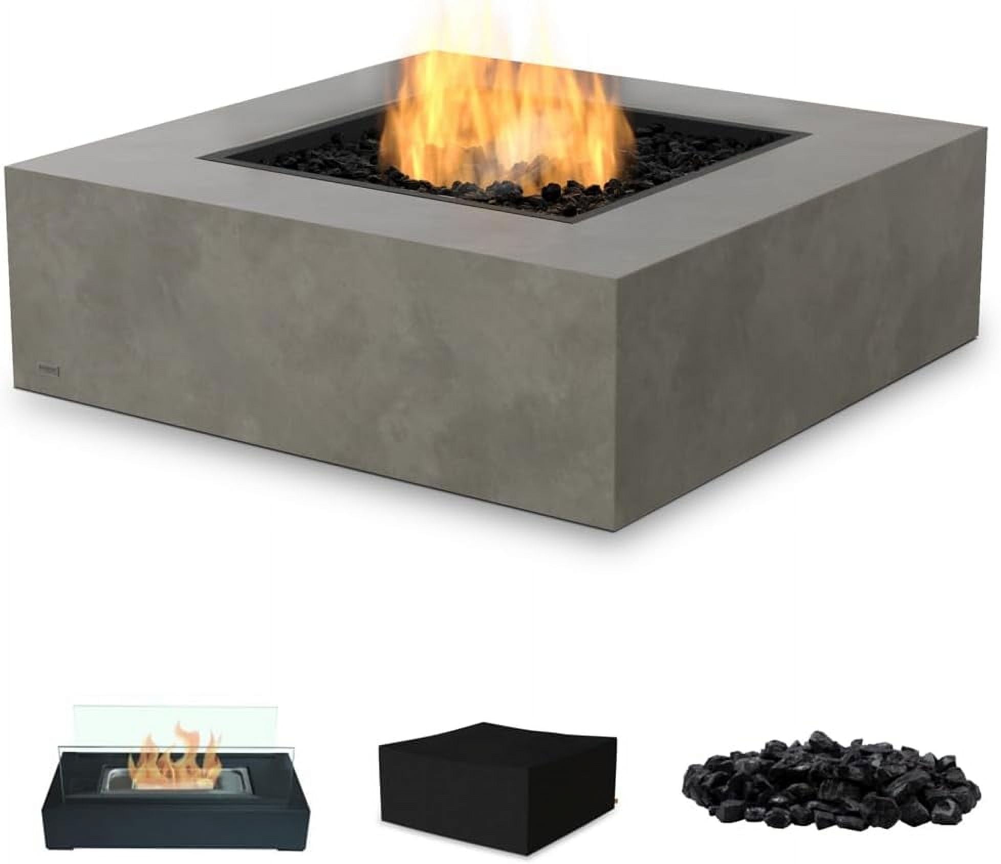 Ecosmart | Base 40 Fire Pit Table | Natural Color | Stainless Steel Gas Burner | Elegant Curved Design with Versatile Wide Lip | Complements Any Decor and Setting