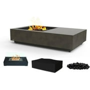 Ecosmart | Manhattan 50 Fire Pit Table | Natural Color | Stainless Steel Gas Burner | Elegant Curved Design with Versatile Wide Lip | Complements Any Decor and Setting