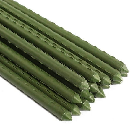 Ecostake Sturdy Steel Garden Stakes 2.5-Ft Plastic Coated Plant Stakes, 10Packs for Climbing Plants