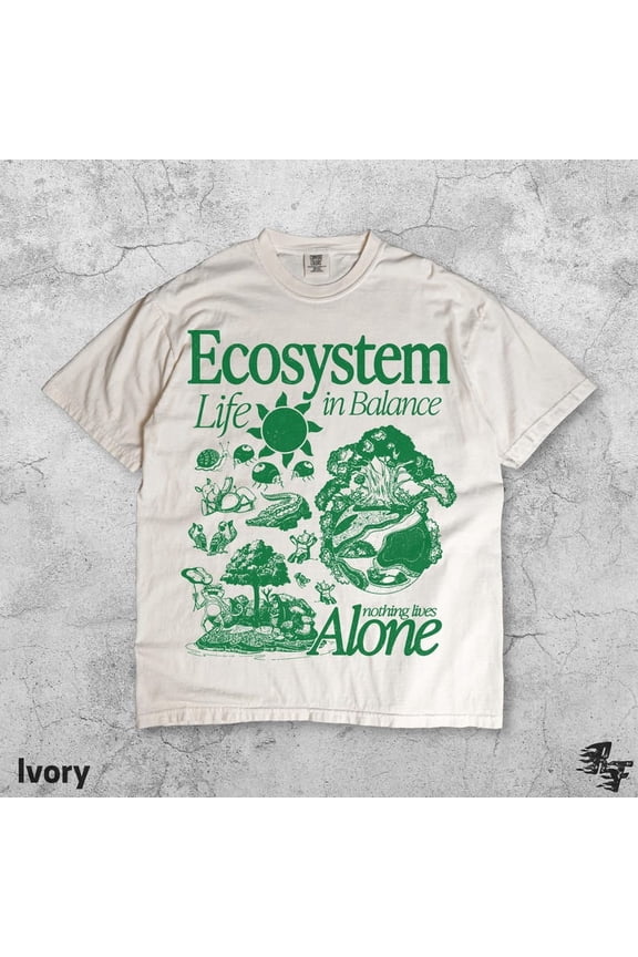 Ecosystem Biology Vintage T-Shirt, Retro Ecology Graphic Tee, 90s Environmental Life Nature Science Shirt, Academic Earth Lover Gift