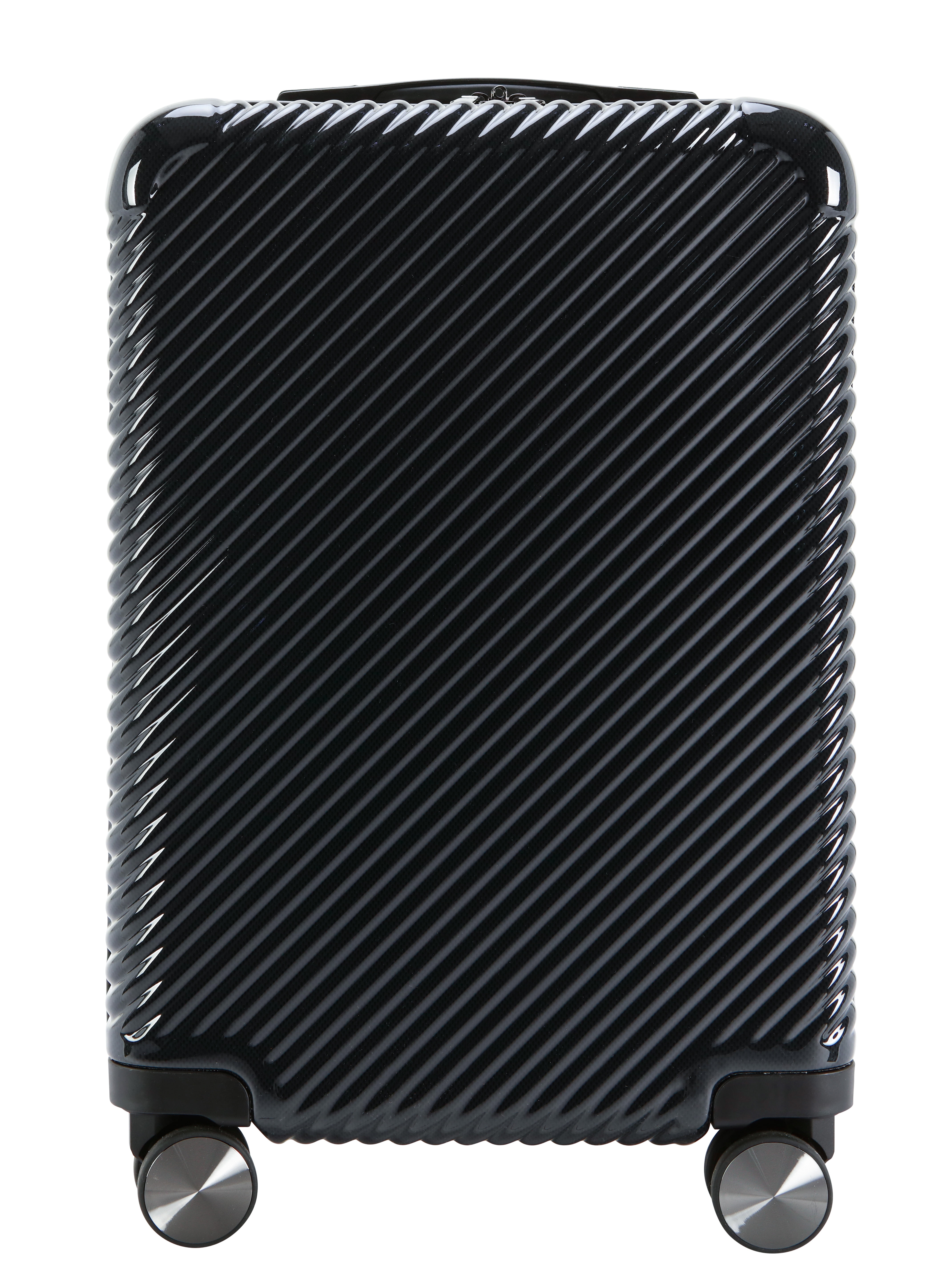 Ecotech Veer 20-inch Hardside Travel ABS Carry-on Luggage, Obsidian Black, All Ages
