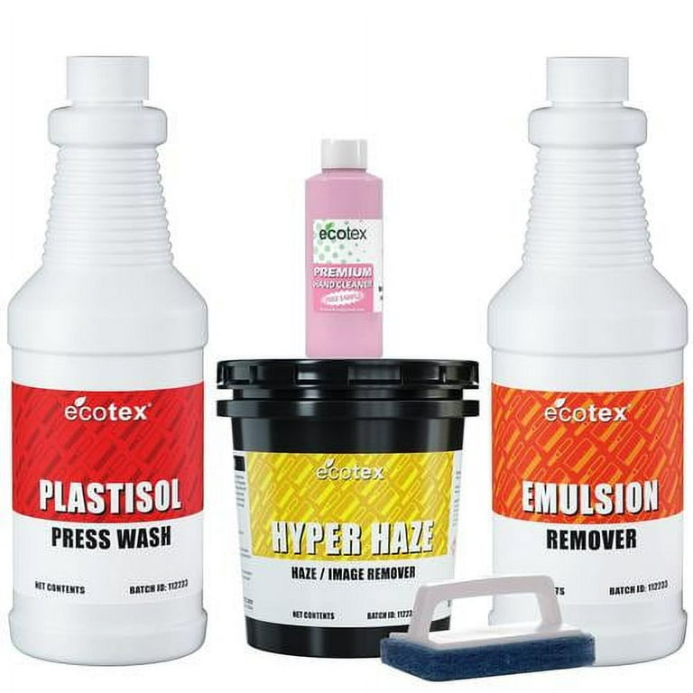 Ecotex All Purpose Screen Printing Chemistry Kit - Emulsion Remover - Press  Wash Plastisol Ink Cleaner, Hyper Haze Remover and Degreaser, Premium Hand