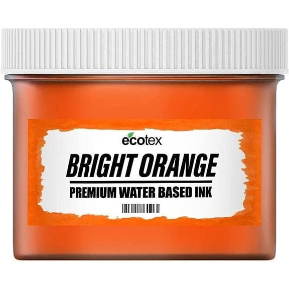Ecotex® Bright Orange Water Based Screen Printing Ink (Gallon - 128oz.) - Fabric Ink, Silk Screen Ink, Soft Fabric Ink or Ink for Shirt Printing - Screen Printing Supplies for Screen Printing Kit