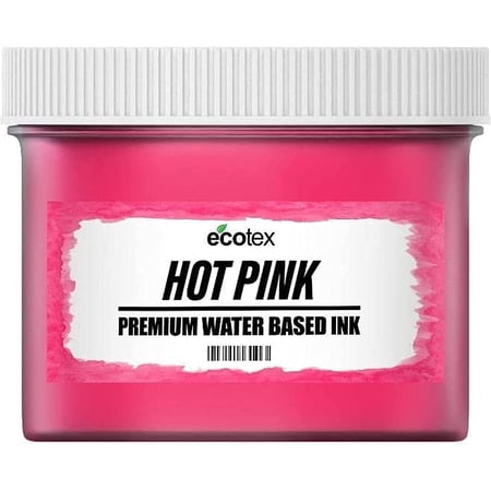 Ecotex® Hot Pink Water Based Screen Printing Ink (5 Gallon - 640oz.) - Fabric Ink, Silk Screen Ink, Soft Fabric Ink or Screen Ink for Shirt Printing - Screen Printing Supplies for Screen Printing Kit