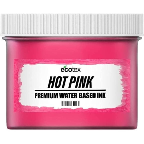 Ecotex® Hot Pink Water Based Screen Printing Ink (Pint - 16oz.) - Fabric Ink, Silk Screen Ink, Soft Fabric Ink or Screen Ink for Shirt Printing - Screen Printing Supplies for Screen Printing Kit